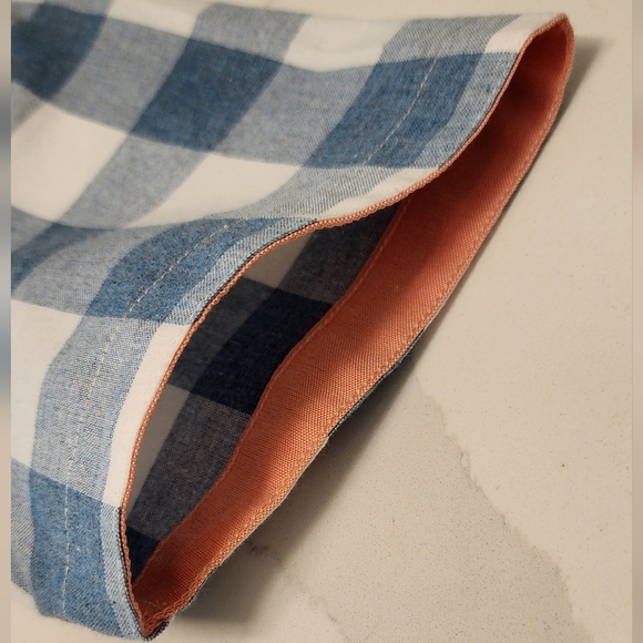 NWT London Prodigy Picture Perfect Short Sleeve Blue/White Plaid Polo Shirt Sz14 - Picture 8 of 14